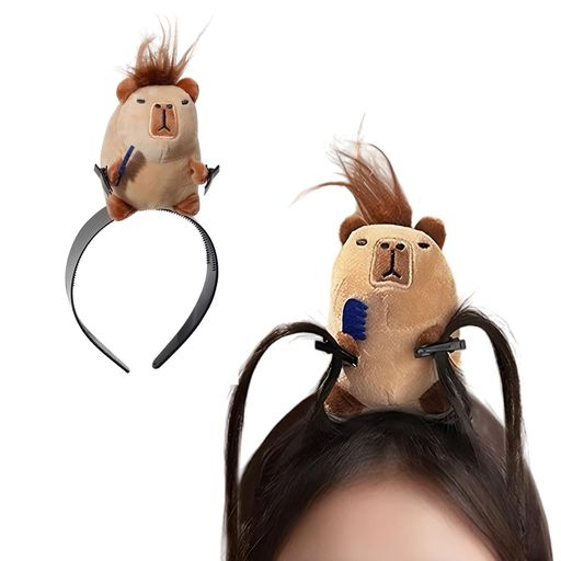  カピバラ カチューシャ 面白いぬいぐるみのヘアクリップ