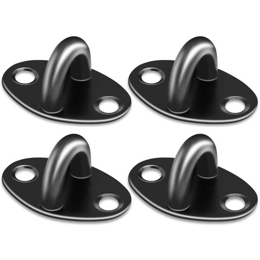 Raonllaアイプレートパッドアイステンレス天井フック日除けサンシェード金具黒4個入り