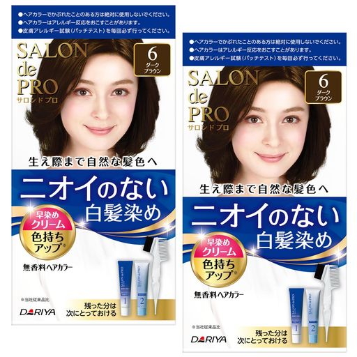 【まとめ買い】 サロンドプロ 白髪染め 無香料ヘアカラー 早染めクリーム 6 ダーク...