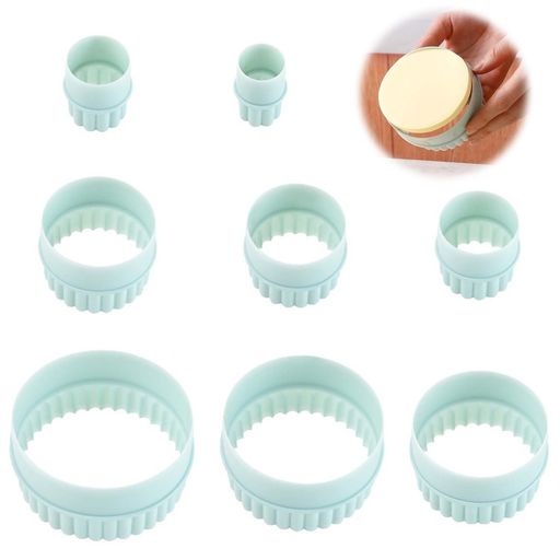 EsiFare8個クッキー型抜きクッキー型丸丸いクッキーカッター丸クッキー型波型丸型花型型抜きクッキーカ..