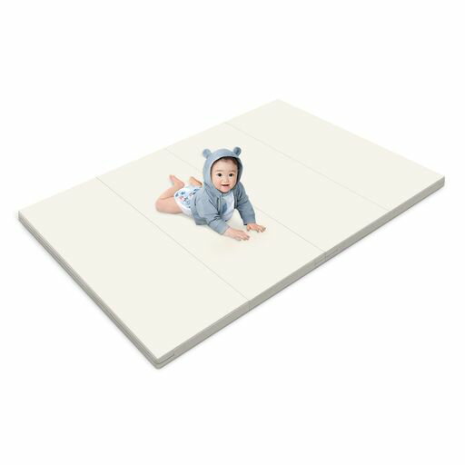 プレイマット-Artake抗菌ベビープレイマット収納しやすいリバーシブルPUマット床暖房対応厚手4CM折りたたみ防水防音ノンホルム両面使用大判おしゃれ(140*200*4全ベージュ)