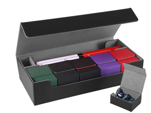 デッキケーストレカケーストップローダー収納ダイス入れプレママグネットPUレザースリーブ対応「遊戯王..