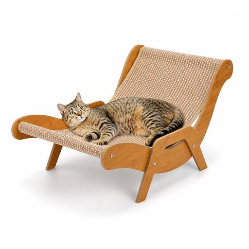 猫 ベッド ソファー 爪とぎ バリバリベッド【耐荷重15kg】 体長50cmの猫対応 地面離れ 大型 32x33x51cm 全体爪研ぎ&お昼寝