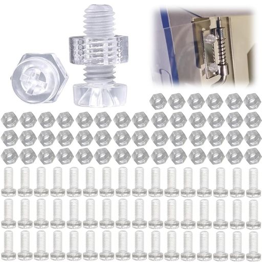 M3x8mmタッピングビス丸頭プラスネジ小ねじ50セット透明プラスチック皿ネジボルトナットプラス小ネジナット軽量滑らかな表面PC皿頭小ボルトアクリルネジスマートホーム機器DIY手作り模…