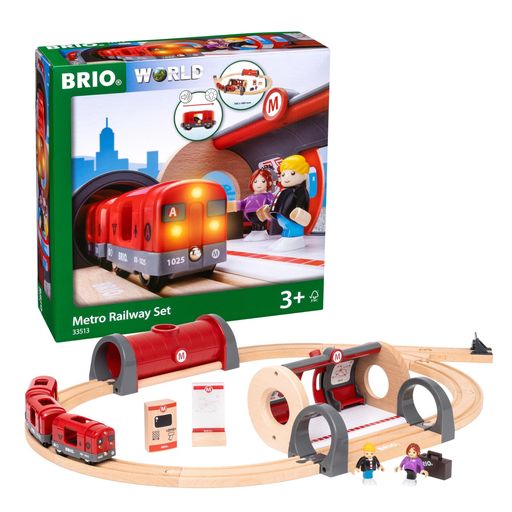 BRIO 木製レール 知育玩具 メトロレールウェイセット [全20ピース] 対象年齢 3歳~ 33513 誕生日 クリスマス プレゼント 室内遊び