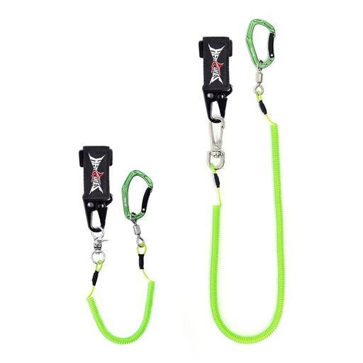 HERCULES(ヘラクレス)スパイラルコード尻手ロープ両端カラビナ付きカールコードワイヤー入り落下防止尻..