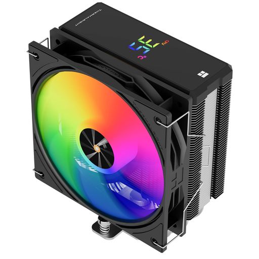 ThermalrightAssassinX120RDigitalBlackCPUエアクーラー、2000RPM速度、4ヒートパイプ、12cm静音PWMファンCPUクーラー、デジタルスクリーントップ