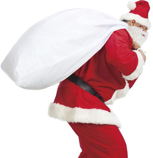 [Synlala]サンタさんの大きな袋サンタクロースの袋白い大きい袋クリスマスプレゼントの袋綿混合生地女性や子供に最適な大きさ70cmx90cm