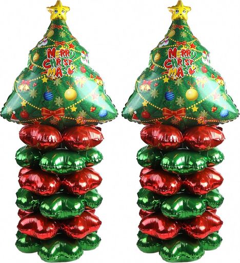 クリスマスバルーン風船巨大クリスマスツリー造型四つ葉豪華アルミ風船飾り飾り付けパーティー学園祭文化祭小道具玄関お部屋店舗用小物(四葉草形)