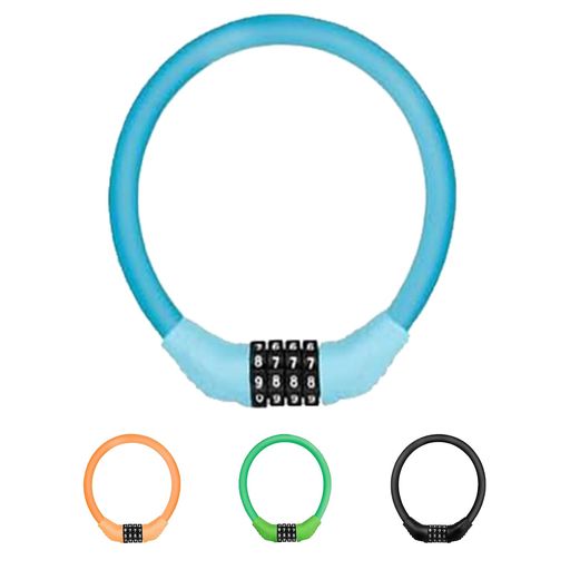 YSGenyou自転車鍵ダイヤル錠4桁暗証番号変更可能ロードバイクダイヤルロック周長約44cmバイクロックワイヤーロック盗難防止ロックワイヤーダイヤルキー軽量携帯便利コンパクト(ブルー)