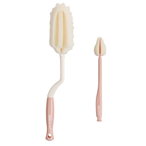Sponge Cleaning Bottle Brush LALA&MORE premium 哺乳瓶スポンジブラシ 哺乳瓶洗いセット ボトル、グラス、キッチン グラス 洗浄 (スポンジブラシ (ピンク))