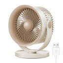 ONEDONE 卓上扇風機 静音ファンマシン 充電式扇風機 USB充電使用 風量4段階調整 (ベージュ)(2)