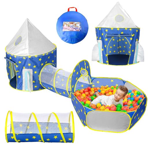 EagleStoneボールプール室内ボールトンネルキッズテントおもちゃ子供秘密基地室内遊具キッズハウス3点セットメッシュ付き通気性折りたたみ軽量コンパクト手足が鍛える雨の日真夏寝室リ…