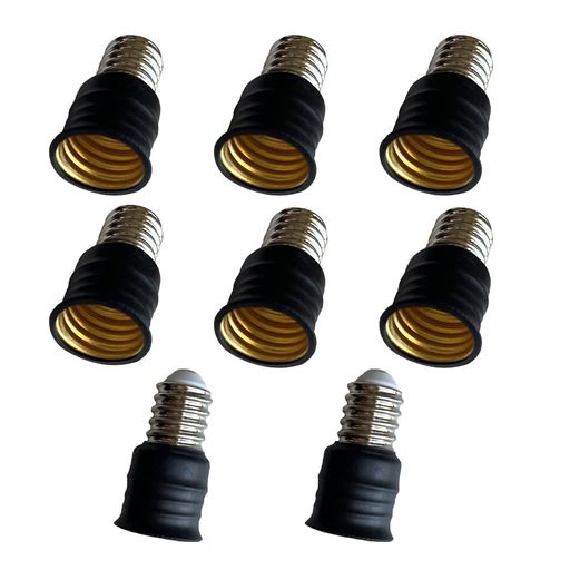 DZYDZR8個LED電球ソケットベースE14右向き矢印E17ランプホルダー変換アダプタ難燃性材料