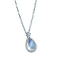 DDMXネックレスとペンダントムーンストーンネックレススターリングシルバー鎖骨チェーン気質ペンダントエレガントウォータードロップの概要ペンダントレディライトブル...