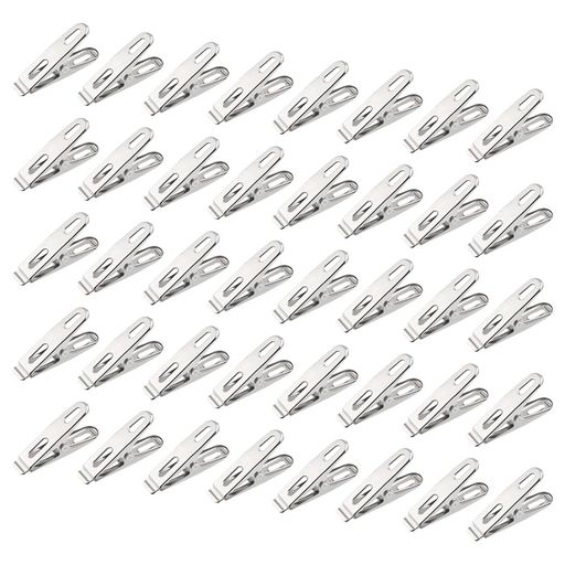 【商品仕様】サイズ:4.5x1cm。入り数:40個入り。 【耐久性に優れた構造】キッチンや洗面所など湿気の多い場所でもサビにくいステンレス素材で、見た目も実用性も抜群です。 【簡単操作】バネ式デザインで片手でも簡単に開閉可能。高齢者や力の弱い方でも楽に使用でき、洗濯物を素早く固定できます。 【コンパクトで】軽量ながら強度はそのまま。薄型デザインで引き出しやポケットにすっきり収納でき、外出先での洗濯干しにも便利です。 【多用途デザイン】布団だけでなく、タオル、カーテン、シーツなど様々な洗濯物に対応。コンコンパクトサイズで収納も便利なため、家庭用・アウトドア用として幅広く活用可能です。