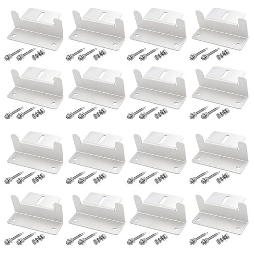 WMYCONGCONG 16個セットソーラーパネル 取り付け金具 ソーラーパネル固定用マウント Z ブラケット アルミニウム合金 端部固定金具 太陽電池パネル用、RV ボート 屋根 壁 ドに適した