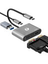 USB TYPE C HDMI VGA 変換アダプター 「VCOM 4-IN-1 PD100W」DUALディスプレイ USB-C ハブ ドッキングステーション 4K@60HZ USB C