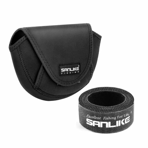 サンライク(SANLIKE)リールカバーリール保護カバーロッドベルトセットブラック(リールカバー&スプールバンドMサイズ=3000~4000番リールに適用)