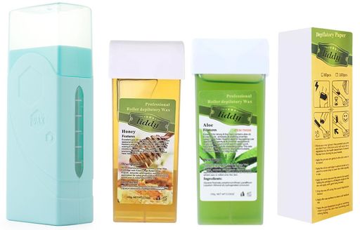 LIARTYワックスウォーマー脱毛ワックスマシン4-in-1セット2種類脱毛ワックス全身の広範囲な部位の脱毛..