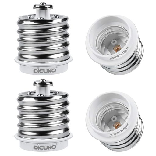 DiCUNOE39右向き矢印E26口金変換アダプター電球ソケット最大仕事率200w165度耐熱4個セット