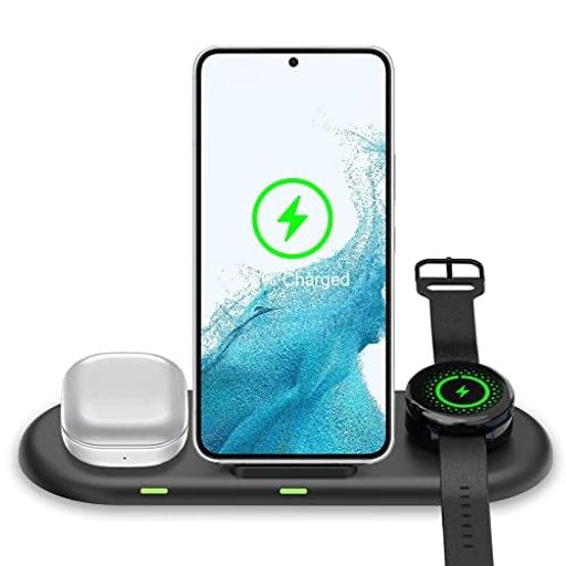 forSamsungシリーズ充電スタンド3in1ワイヤレス充電器崩壊多機能充電置くだけ充電SamsungGalaxyZFold54/ZFlip4Flip3/S24シリーズ、iPhone141312Pro