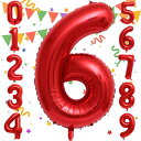 Sekat数字バルーン40インチレッドナンバーバルーン誕生日風船バースデー飾りアルミ風船ハッピーバースデー結婚式パーティー記念日ウェディングイベントお祝い装飾デコレーション(約84cm…