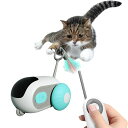 電動猫おもちゃ車インタラクティブ電動猫おもちゃスマートリモコン車猫おもちゃリモコンおもちゃ車面白い猫の羽根おもちゃペットおもちゃ自動とリモコンの2モードUSB充電(ブルー)