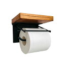 LOYELEYトイレットペーパーホルダー木製棚付き木製紙巻器壁掛け小物置きペーパーホルダーシングル和風取り付け簡単汚れに強い天板おしゃれトイレ浴室棚付きペーパー...