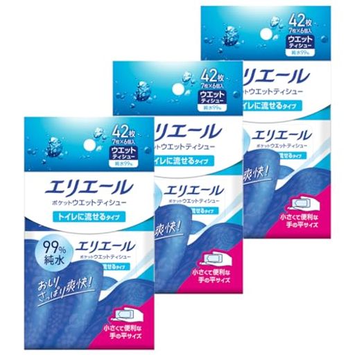 おしりさっぱり爽快!気になるときにさっと使えて、トイレに流せる。 おしりだけではなく、手やからだふきにもご使用いただけます。 やわらかいシートで、やさしい拭き心地。 シャワートイレが使えないときや仕上げのひと拭きにも。 純水99%・無香料・パラベンフリー・ノンアルコール