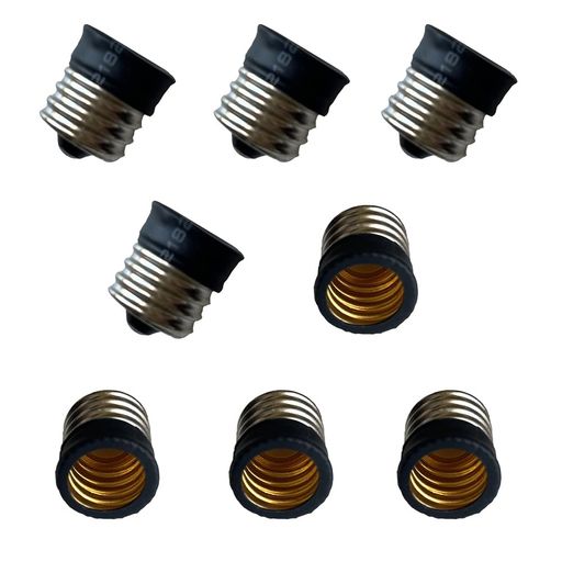 DZYDZR8個LED電球ソケットベースE17右向き矢印E14ランプホルダー変換アダプタ難燃性材料