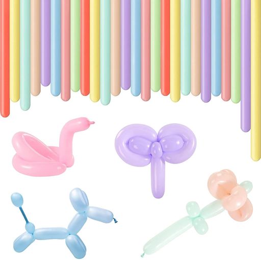 風船100本セット細長い風船魔術風船バルーンアートマジックバルーンツイストバルーン丈夫誕生日会飾り付けイベントパーティー結婚式(マカロンカラー)