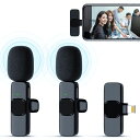 ピンマイクワイヤレスIVV2人同時使用iPhone/iPad対応瞬時接続360°集音ノイズキャンセリング7時間連続使用プラグ&プレイAPP不要Bluetooth不要Lightningコネクター超小型クリップ式Vlog