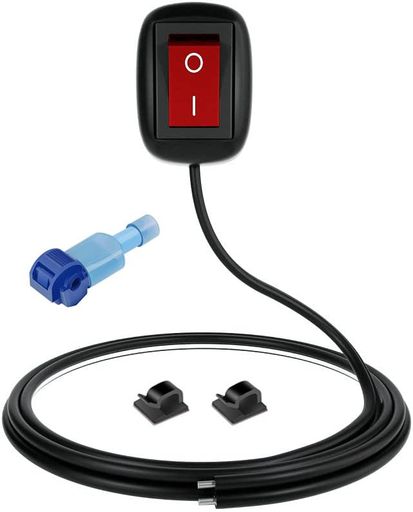KILIGEN12V-110V/10ASPST赤い水滴形のペーストタイプのボタンスイッチ、フォグドライビングライト、ネオンライト、LEDライトバー用のオフ/オンスイッチ(1mワイヤ付き)