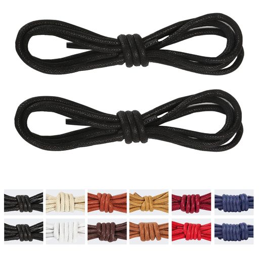 【ほとんどの靴に適しています】男性や女性のドレスシューズやブーツのために設計されています。オックスフォードシューズ、スペクテーターシューズ、ブーツ、デザートブーツなど 【高品質】ワックス仕上げの丸い靴ひもは、摩耗や引き裂きに強く、耐用年数の長い高品質のコットン素材で作られている 【色選べる靴ひも】ブラック、ブラウン、カーキ、レッド、ベージュ、ネイビー靴ひも。それはあなたの古い靴ひもを捨て、あなたの靴に新しい外観を与える私たちの新しいものと交換する時間です 【お得なパッケージ】直径3mm(3/25インチ)の丸型ワックスドレスシューレースが2ペア(4本) 【長さが選べるシューレース】60cm、70cm、80cm、90cm、100cm、110cmの6サイズから選べます。ただし2~4cm程度の誤差があります