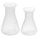 PATIKIL50100mlプラスチック三角フラスコ2個広口三角フラスコ研究室用クリア