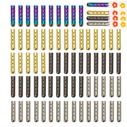靴紐シューレース先端70個入り金具/くつ、スニーカー、パーカー、シューレース修理パイプ金属製アクセサリー