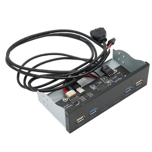 USB3.1フロントパネルアダプター、USB3.0X2USB2.0X2TYPECX26ポートフロントパネル、19PIN-Cポートプラ..