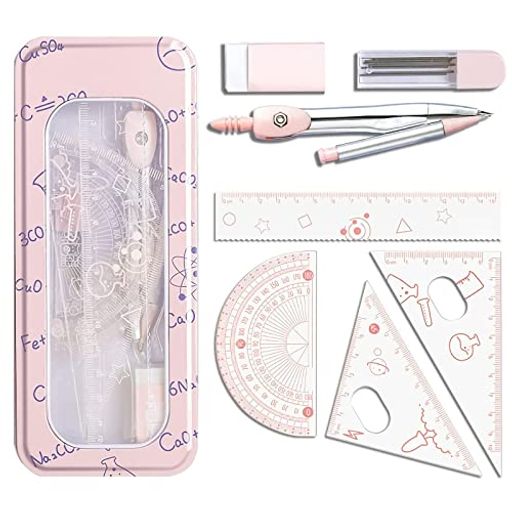 DFsuccesコンパス定規直定規三角定規半円分度器消しゴム作図ツール文房具学习用品持ち運びに便利実用性..