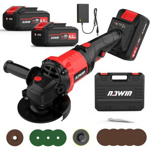 ナウィン20V充電式ディスクグラインダーディスクグラインダー4.0Ahバッテリー2個コードレスグラインダーグラインダー充電式ブラシレスモーター三段階変速砥石Φ100mm切断・研削・研磨日…
