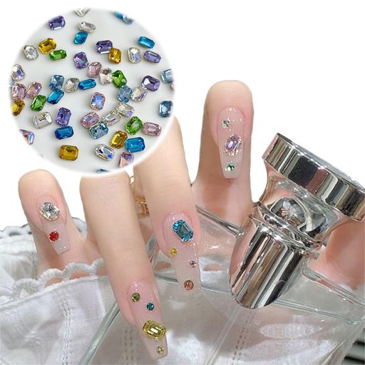 Seiunnネイルパーツネイルストーン【30個セット】ジュエリーデコパーツ5D八角キラキラネイルアートDIY..