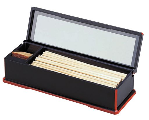 若泉漆器割烹漆器黒淵朱ニュー箸箱1-514-1