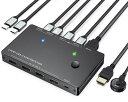 ES-TUNEHDMI切替器HDMI対応2入力1出力USB-C端子採用4K@60HZEDID機能搭載USB2.0切替器手動スイッチ&有線リモコン対応電源不要HDMI・USBケーブル付属日本語説明書付き