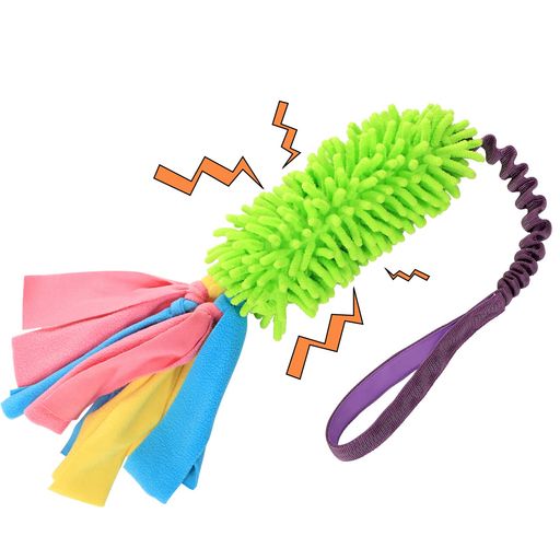 SCHITEC犬おもちゃぬいぐるみ音の出るロープロング噛むおもちゃ【ストレス解消・運動不足解消】頑丈知..