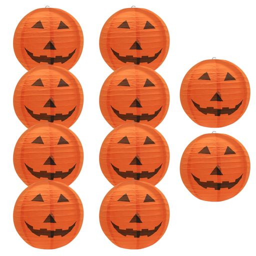 VitalBloom飾り提灯飾り付け紙ちょうちん装飾カボチャちょうちんランタンパンプキンハロウィン飾りインテリアグッズ(10枚入25cm)