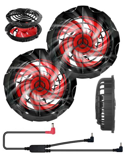 空調作業服ファン21V作業服薄型ファンユニットDC接続ケーブル付き静音熱中症対策作業服適用直径9cm日本語説明書付き