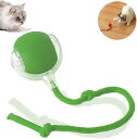 猫おもちゃ自動回転ボール動く猫ボールおもちゃ赤色留守番ボール電気自動おもちゃはUSB充電式(緑)