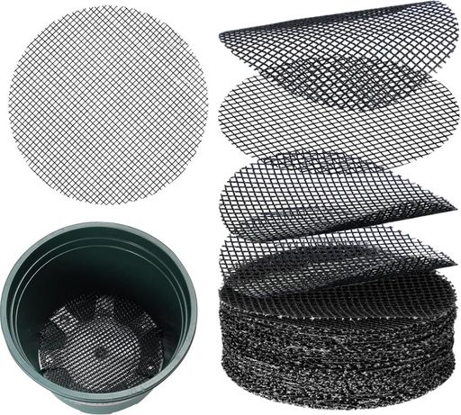 50枚セット鉢底ネット円形メッシュスクエア10cm植木鉢ボトムネットメッシュ排水網通気性土壌流出を防ぎ..