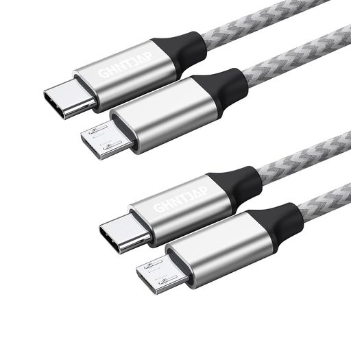 GHNTJAP TYPE C MICRO USB ֥ 0.5M 2ܥåȡ USB C TO MICRO USB OTG֥ ...