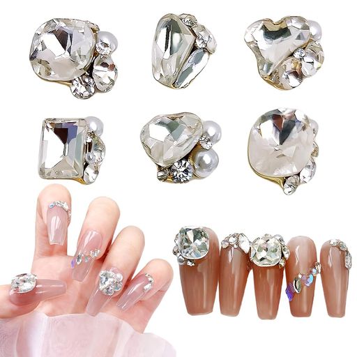 Chisaflyネイルストーン大粒ネイルパーツストーンクリスタル宝石キラキラ立体ハートスクエア四角レクタ..